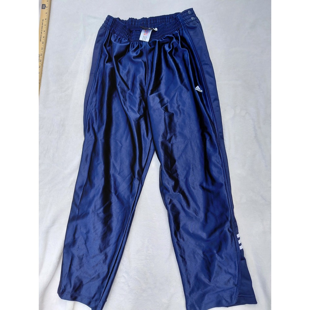 Adidas Vintage Snap Tear Away Track Pants Navy Blue Mens Medium 158673 A02001